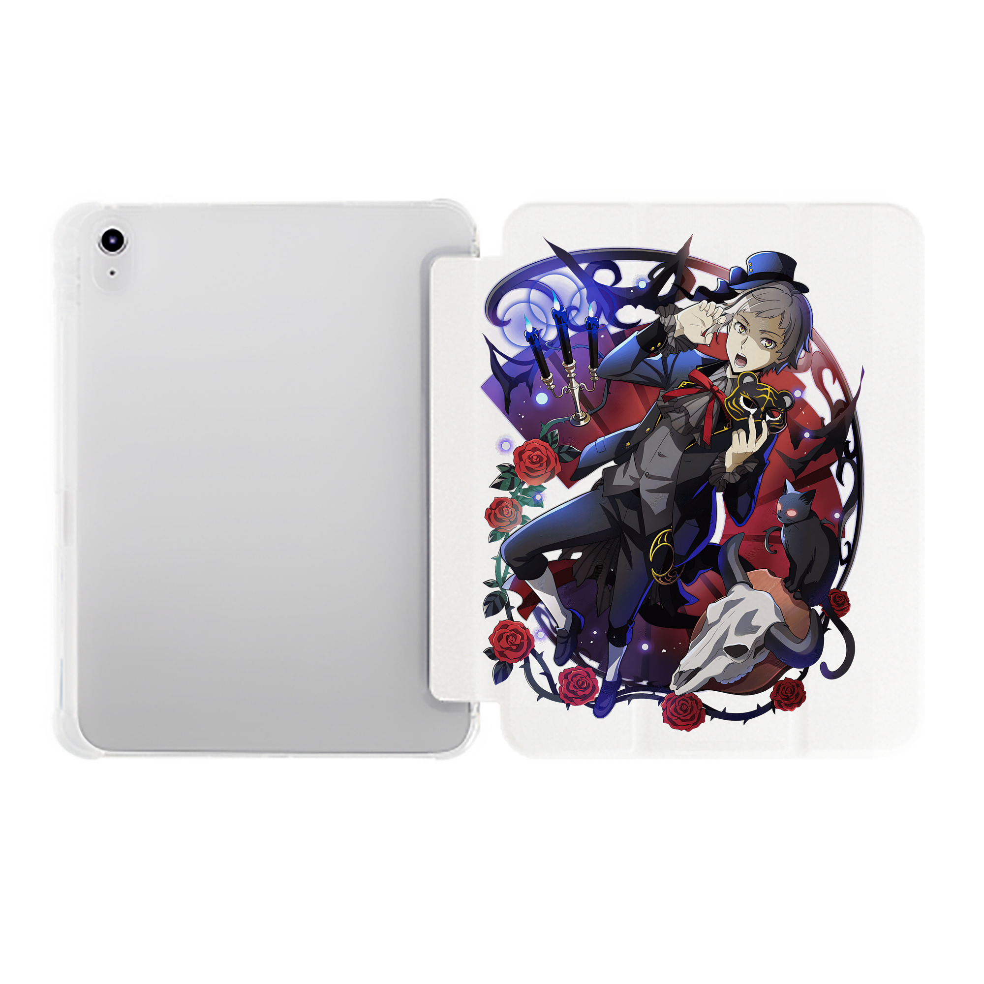 （画像用） 文豪ストレイドッグス Bungo Stray Dogs IPad ケース ペン収納付き 三つ折りスタンド PUレザー×シリコン 対応機種9.5/10.5/10.9インチ